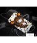 Bear 3D Crystallized Swarovski Phone Case - White