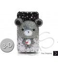 Gradation Bear 3D Bling Swarovski Crystal iPhone 13 Case iPhone 13 Pro and iPhone 13 Pro MAX Case - Black