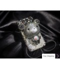 Gradation Bear 3D Crystallized Swarovski Phone Case - Black