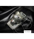 Gradation Bear 3D Crystallized Swarovski Phone Case - Black