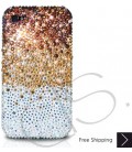 Gradation Bling Swarovski Crystal iPhone 15 Case iPhone 15 Pro and iPhone 15 Pro MAX Case - Gold