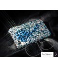 Diamond Flower Crystallized Swarovski Phone Case - Blue