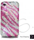Zebra Wave Bling Swarovski Crystal iPhone 13 Case iPhone 13 Pro and iPhone 13 Pro MAX Case - Pink