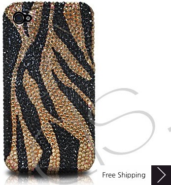 Zebra Crystallized Swarovski Phone Case - Gold