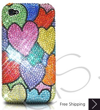 Multi Hearts Crystallized Swarovski Phone Case