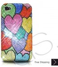 Multi Hearts Bling Swarovski Crystal iPhone 15 Case iPhone 15 Pro and iPhone 15 Pro MAX Case