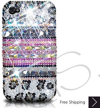 Stripe Print Crystallized Swarovski Phone Case