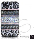 Stripe Print Black Crystallized Swarovski Phone Case