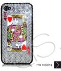 Poker Heart King Bling Swarovski Crystal iPhone 15 Case iPhone 15 Pro and iPhone 15 Pro MAX Case