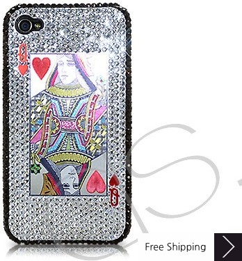 Poker Heart Queen Crystallized Swarovski iPhone 4 Case