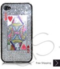 Poker Heart Queen Bling Swarovski Crystal iPhone 16 Case iPhone 16 Pro and iPhone 16 Pro MAX Case