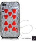 Poker Heart Ten Bling Swarovski Crystal iPhone 14 Case iPhone 14 Pro and iPhone 14 Pro MAX Case