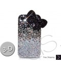 Ribbon Gradation 3D Black Bling Swarovski Crystal iPhone 16 Case iPhone 16 Pro and iPhone 16 Pro MAX Case
