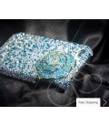 Rose 3D Crystallized Swarovski Phone Case - Blue