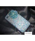 Rose 3D Crystallized Swarovski Phone Case - Blue