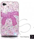 Ribbon Bling Swarovski Crystal iPhone 13 Case iPhone 13 Pro and iPhone 13 Pro MAX Case - Pink