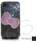 Ribbon Bling Swarovski Crystal iPhone 16 Case iPhone 16 Pro and iPhone 16 Pro MAX Case - Black