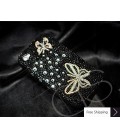 Butterfly Crystallized Swarovski Phone Case - Black