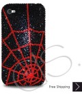 Spider Web Bling Swarovski Crystal iPhone 14 Case iPhone 14 Pro and iPhone 14 Pro MAX Case - Red