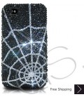 Spider Web Bling Swarovski Crystal iPhone 14 Case iPhone 14 Pro and iPhone 14 Pro MAX Case - Silver