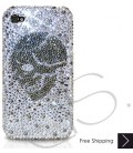 Skull Bling Swarovski Crystal iPhone 15 Case iPhone 15 Pro and iPhone 15 Pro MAX Case - Silver