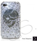 Skull Bling Swarovski Crystal iPhone 16 Case iPhone 16 Pro and iPhone 16 Pro MAX Case - Silver