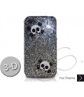 Two Skulls 3D Bling Swarovski Crystal iPhone 15 Case iPhone 15 Pro and iPhone 15 Pro MAX Case