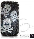 Three Skulls Bling Swarovski Crystal iPhone 15 Case iPhone 15 Pro and iPhone 15 Pro MAX Case