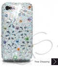 Petal Drops Bling Swarovski Crystal iPhone 15 Case iPhone 15 Pro and iPhone 15 Pro MAX Case - Orange