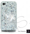 花びら滴ブリンブリンスワロフ スキー iPhone 15 iPhone 15 とケース - ホワイト