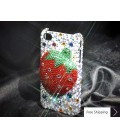 イチゴの 3 D クリスタルスワロフ スキー電話ケース