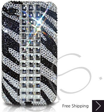 Cubical Zebra Crystallized Swarovski Phone Case