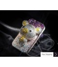 Gradation Bear 3D Flip Crystallized Swarovski Phone Case - Purple