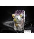 Gradation Bear 3D Flip Crystallized Swarovski Phone Case - Purple