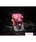 Gradation Bear 3D Flip Crystallized Swarovski Phone Case - Pink