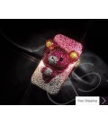 Gradation Bear 3D Flip Crystallized Swarovski Phone Case - Pink