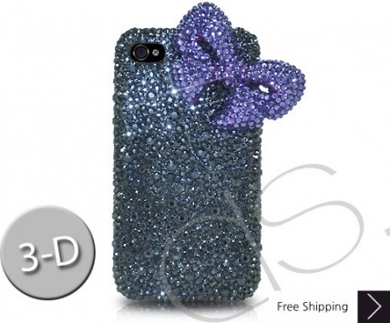 Ribbon 3D Crystallized Swarovski Phone Case - Purple