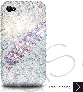 Scatter Cubical Crystallized Swarovski Phone Case - White