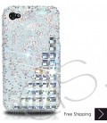 Scatter Cubical Bling Swarovski Crystal iPhone 15 Case iPhone 15 Pro and iPhone 15 Pro MAX Case - Silver