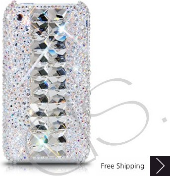Cubical Silver Crystallized Swarovski Phone Case