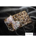 White Ribbon 3D Crystallized Swarovski Phone Case - Leopardo