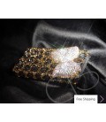 White Ribbon 3D Crystallized Swarovski Phone Case - Leopardo