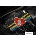 Stripe Hearts Crystallized Swarovski Phone Case