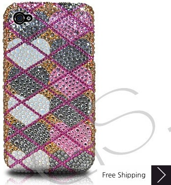 Grid Hearts Crystallized Swarovski Phone Case