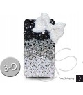 Ribbon Gradation 3D Bling Swarovski Crystal iPhone 15 Case iPhone 15 Pro and iPhone 15 Pro MAX Case - White