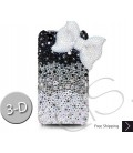 Ribbon Gradation 3D Bling Swarovski Crystal iPhone 16 Case iPhone 16 Pro and iPhone 16 Pro MAX Case - White
