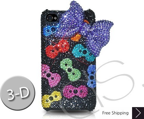 Ribbon 3D Crystallized Swarovski iPhone 4 Case - Multicolor