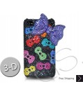 リボンの 3 D 結晶スワロフ スキー iPhone 4 ケース - 多色刷り