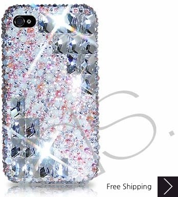 Symmetric Swarovski Crystal Phone Case - Platinum 