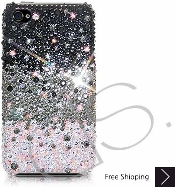 Gradation Swarovski Crystal Phone Case - Black 